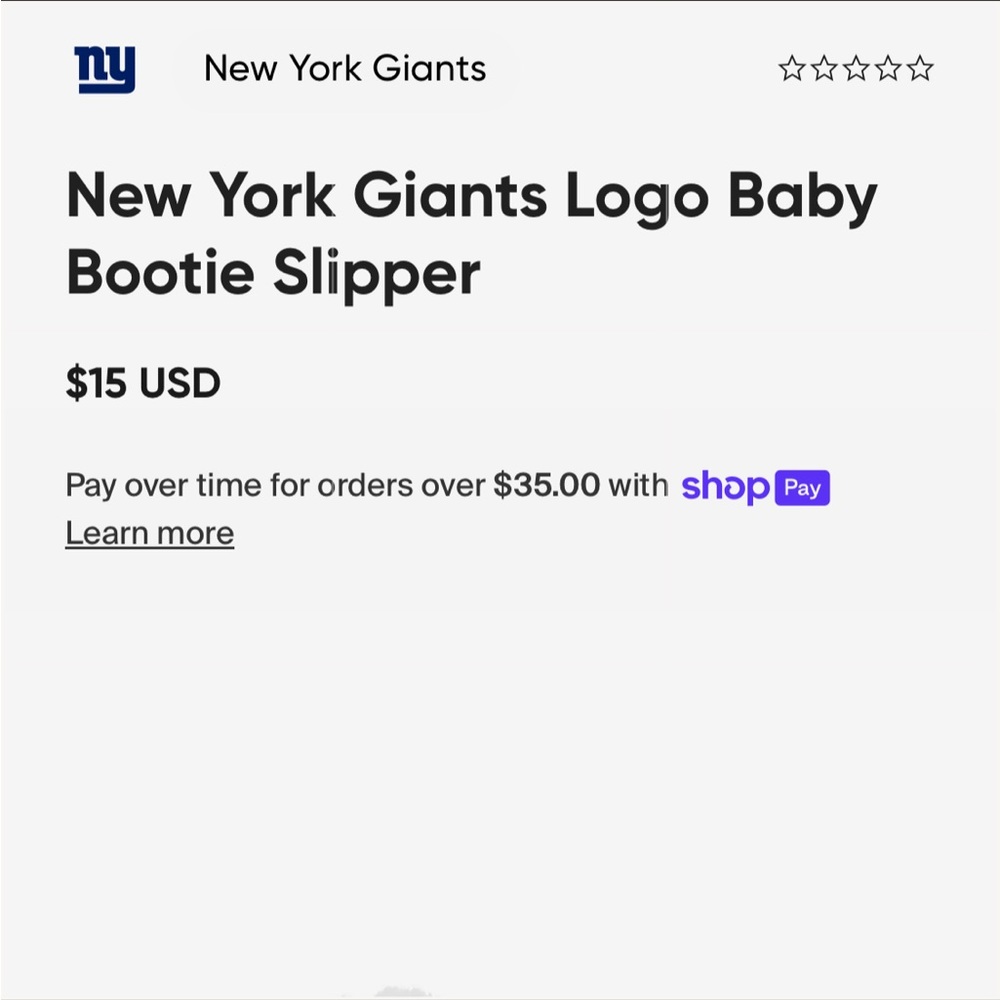 Newborn Baby N Y gaints slippers size large only $8 - Picture 2 of 8